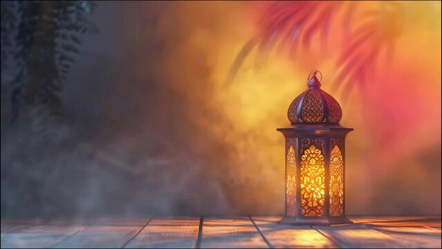 4K Loop Background of Eid Al Adha Mubarak and Traditional Lanterns Ramadan Islamic, Ramadan kareem