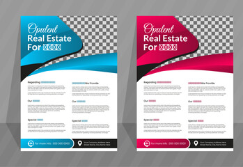 Real Estate flyer design template.