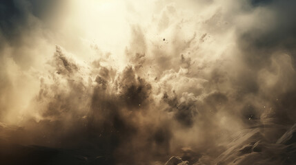 Massive Explosion of Smoke and Dirt in the Sky. Generative AI