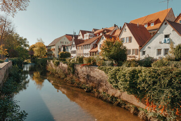 Fototapeta na wymiar Old national German town house in Bietigheim-Bissingen, Baden-Wuerttemberg, Germany, Europe. Old Town is full of colorful and well preserved buildings.