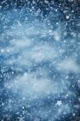 Fototapeta premium Blue background with falling snowflakes
