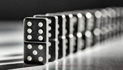 A lineup of dominoes - if one falls, all will fall