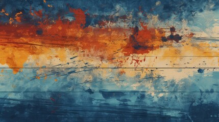 Blue and orange abstract painting