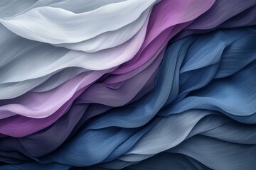Wavy Fabric with Lavender, Blue, and Gray Colors