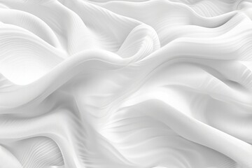 White silk fabric with soft waves flowing across the surface