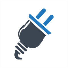 Electric car icon. Electric car with plug icon