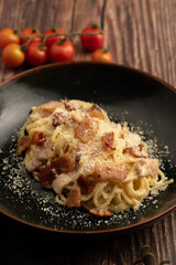 close up traditional Italian food.