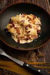 close up traditional Italian food.