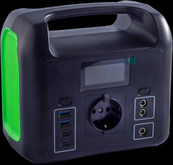 Charging station isolated. Generator power bank battery in the absence of electricity. Charging for...