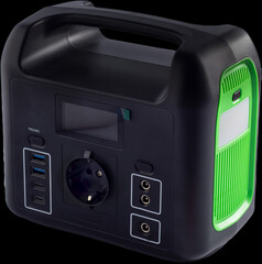 Charging station isolated. Generator power bank battery in the absence of electricity. Charging for...