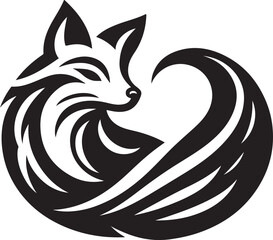 Fox silhouette vector drawing image