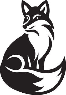 Fox silhouette vector drawing image