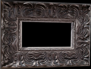 Vintage silver frame isolated