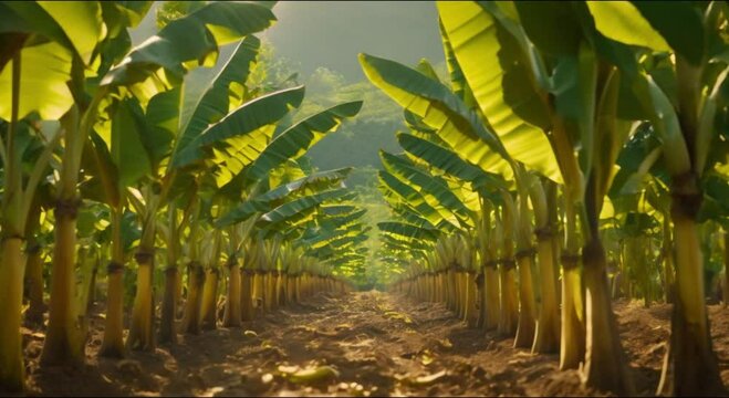 banana plantation that has not yet bear fruit footage