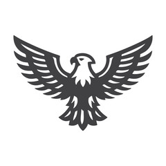 Eagle Fly. Eagle silhouette. eagle mascot spread the wings. eagle icon illustration isolated vector sign symbol