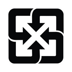 Obraz premium Taiwan recycling symbol , isolated black sign on white background , vector illustration