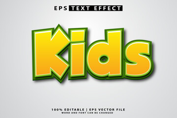 Editable kids 3d text effect