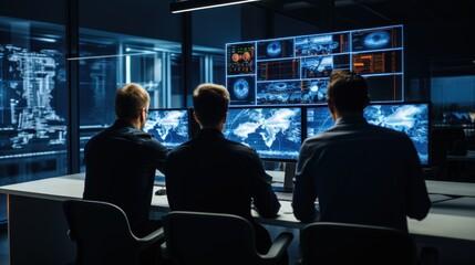 A group of IT specialists working together on a new project