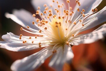 An extreme close-up of the delicate petals of a wildflower