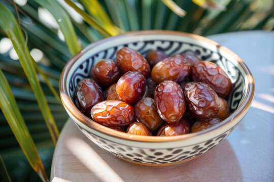 Macro view of fresh date on table