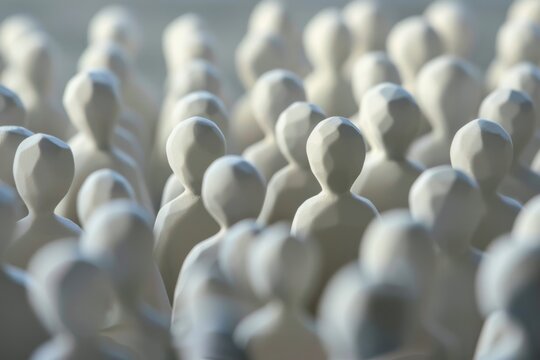 Close-Up of a Group of White People. Generative AI.