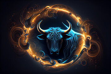 Taurus Astrological Sign Abstract Background
