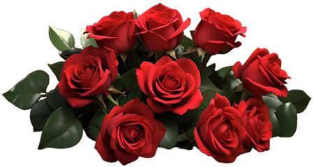 赤色薔薇の花束がとても美しい