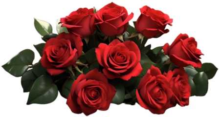 赤色薔薇の花束がとても美しい