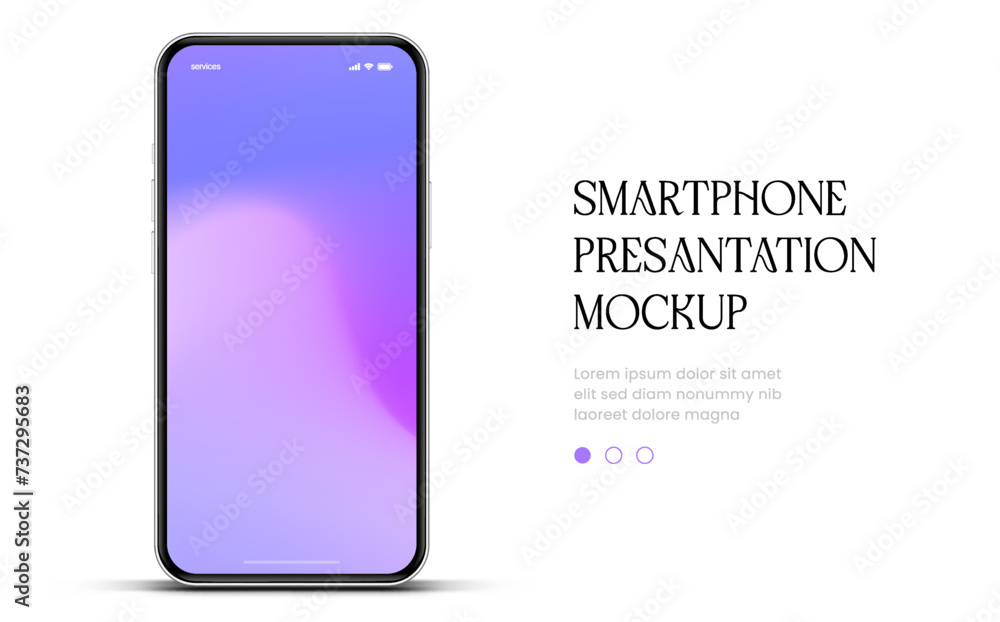 Poster 3d realistic high quality smartphone mockup with isolated background. smart phone mockup collection.
