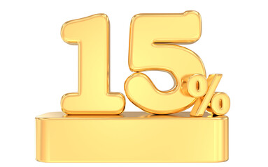 15 percent gold offer in 3d Render