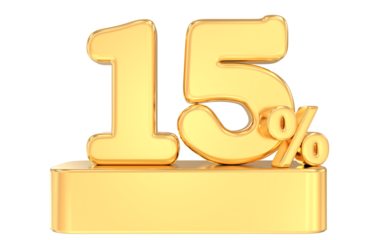 15 percent gold offer in 3d Render