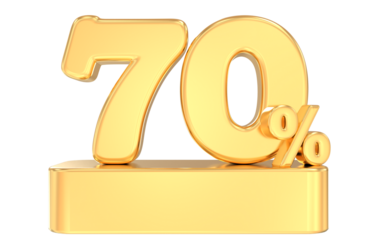 70 percent gold offer in 3d Render