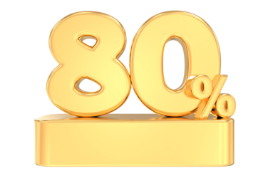 80 percent gold offer in 3d Render