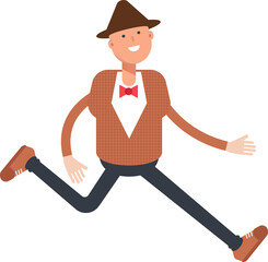 Man with Hat Character Walking
