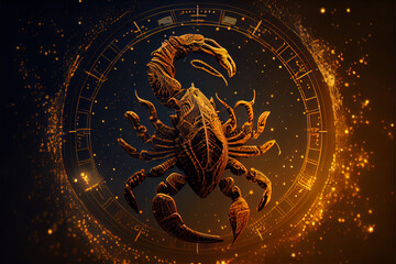cancer horoscope sign. Astrology theme.