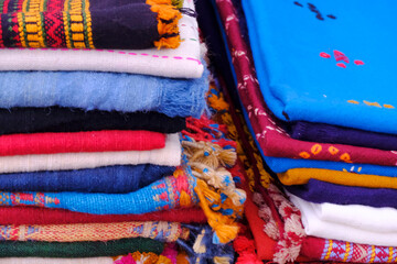 Handloom cotton, traditional handicraft, fabric is made on handloom.