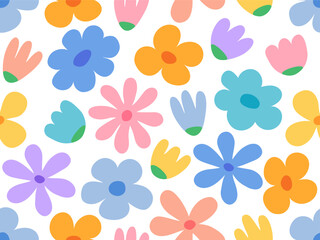 Bright flower seamless pattern