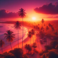 Fototapeta na wymiar Purple sunset