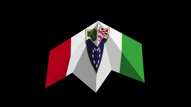 Bosnia and Herze govina Federation of Flag Paper Airplane With Alpha Channel