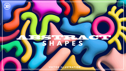 Bold and playful abstract shapes background design. Vector illustration