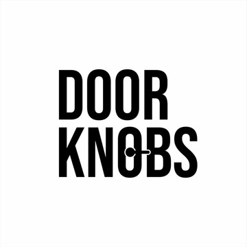 Door knobs word logo design with its symbol on the letter O.