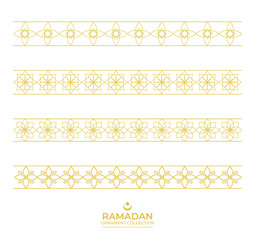 Ramadan ornament collection. Seamless ornamental frames and borders collection. Oriental, Islamic, Eastern and Arabic styles.
