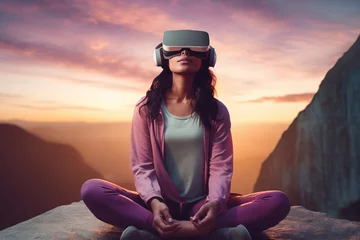 Zelfklevend Fotobehang Virtual reality therapy experience where users can immerse themselves in calming environments © The Origin 33