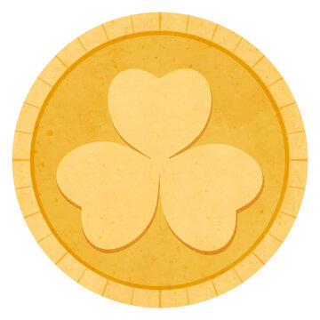 St. Patrick’s day clover leaf gold coin 