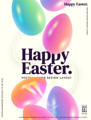 Easter abstract background with colourful eggs. Vector design layout. - 737304894