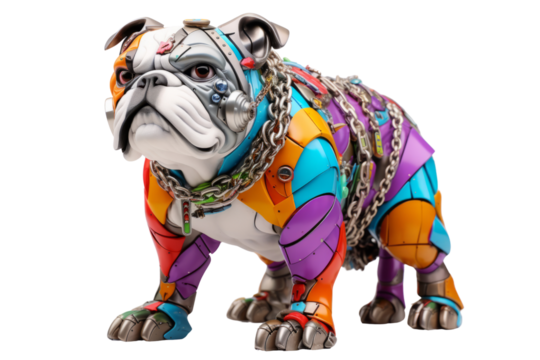 Bulldog head lamp the shape bulldog neon Color AI Generated pictures