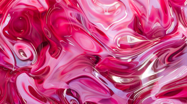 Abstract Pink Liquid Swirls Background Resembling Cosmetic Gel