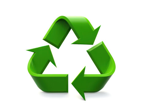 Recycle Symbol Illustration. vibrant green eco symbol, representing nature's recycling process. Eco-Friendly Green Nature Concept. with clipping path.
