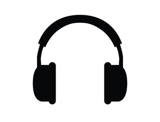 Headphone silhouette vector art white background
