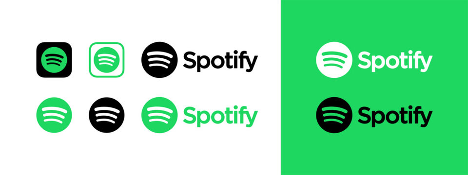 spotify vector logo icons. Editorial use. Vinnitsa, Ukraine - February 15, 2024